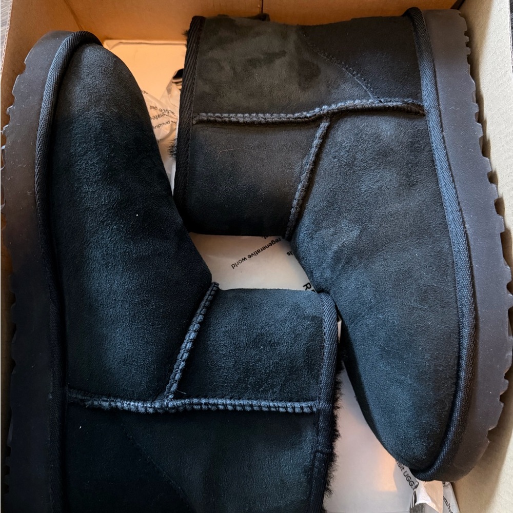 Women Black suede UGG classic mini